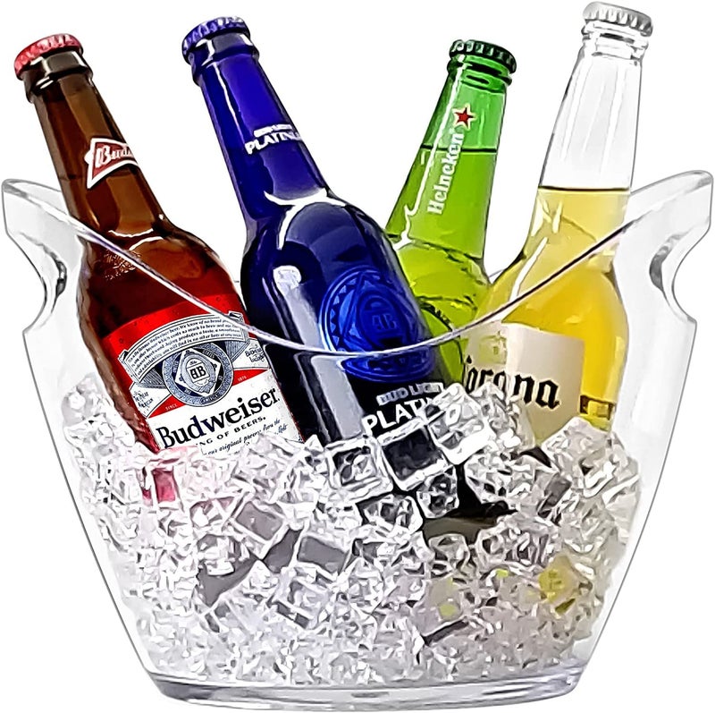 NJ OVERSEAS Ice Buckets For Parties - Clear Beer Bucket Tub, Ice Bucket For Beer, Ice Bucket, Wine Bucket, Beer Bucket For Party, For Bar And Home Party : 1 Pc. - Image 5