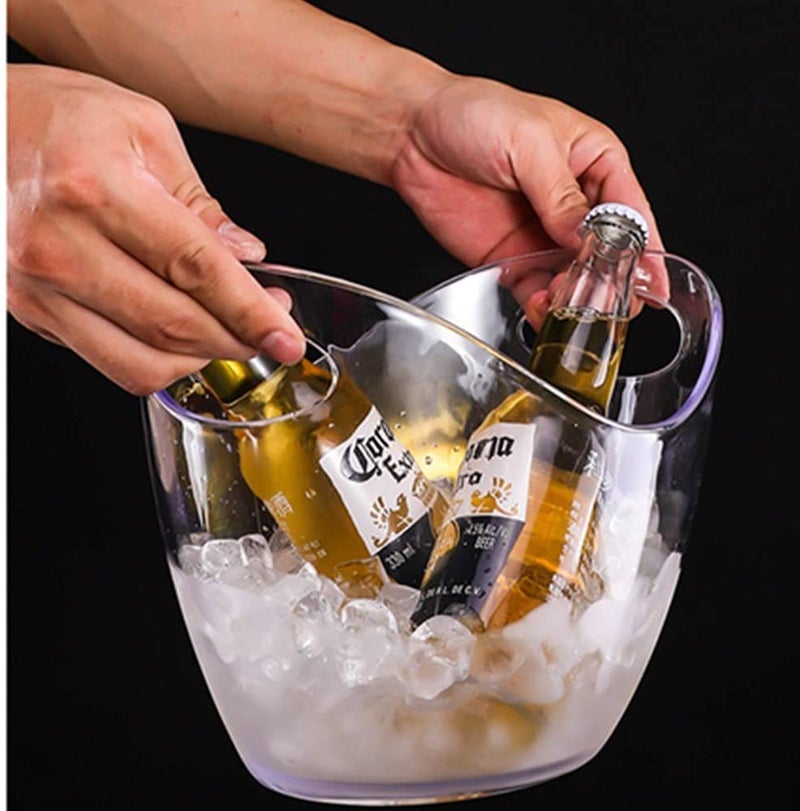 NJ OVERSEAS Ice Buckets For Parties - Clear Beer Bucket Tub, Ice Bucket For Beer, Ice Bucket, Wine Bucket, Beer Bucket For Party, For Bar And Home Party : 1 Pc. - Image 4