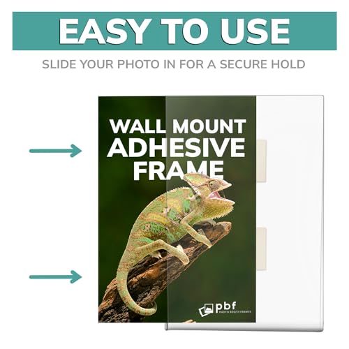 pbf PHOTO BOOTH FRAMES pbf 4x6 Wall Mount Picture Frames | Adhesive 4 x 6 Clear Acrylic Frames | No Hole, No Drilling, Wall Mounted Photo Holders for Locker, Photo Board, Art Display, Sign Holder (10-Pack) - Image 5