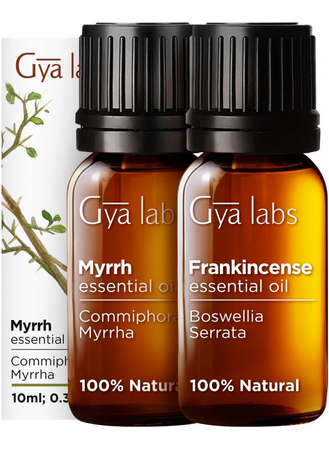 gya labs - Gya Labs Frankincense and Myrrh Oils for Diffuser (0.34 fl oz x 2) - Image 1
