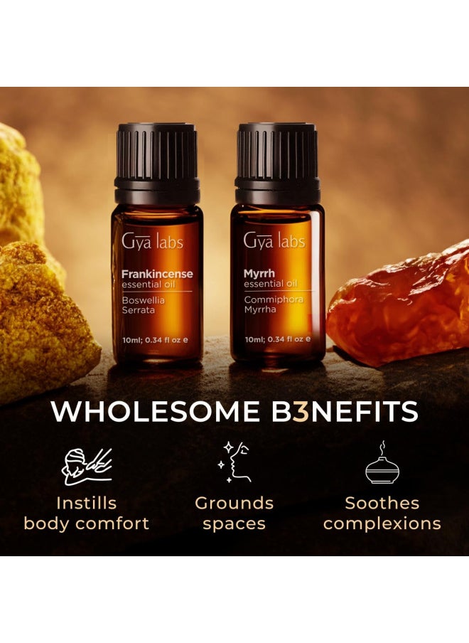 gya labs - Gya Labs Frankincense and Myrrh Oils for Diffuser (0.34 fl oz x 2) - Image 1