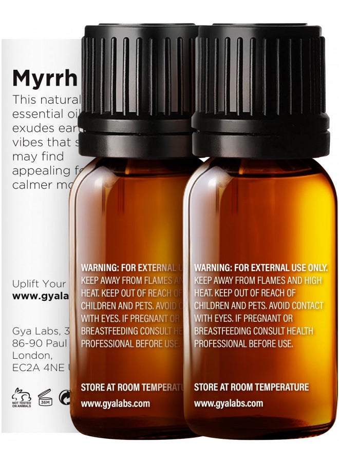 gya labs - Gya Labs Frankincense and Myrrh Oils for Diffuser (0.34 fl oz x 2) - Image 1