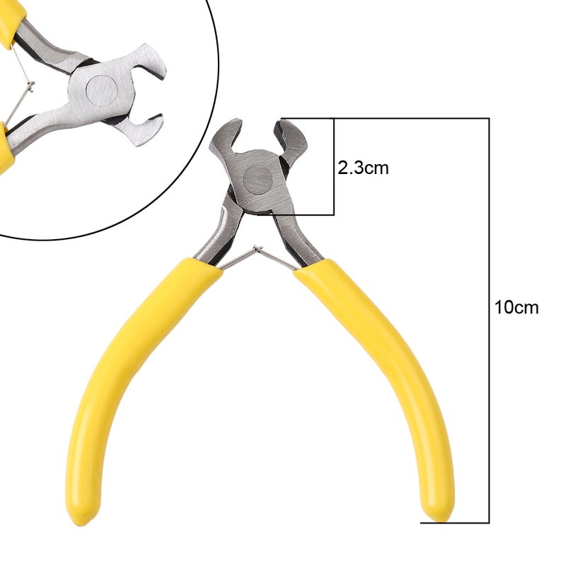 Handmade DIY Tool Pliers Multifunctional Punching Pliers Jewelry Toothless Pointed Nose Pliers Oblique Wire Cutting Pliers Hardware Tools #41 Yellow Handle Top Cutters 