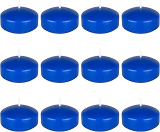 MEGA CANDLES Mega Candles 12 pcs Unscented Dark Blue Floating Disc Candle, Hand Poured Paraffin Wax Candles 2 Inch - Image 1