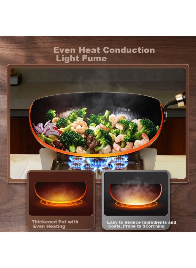 Ssgp Zhangqiu Big Belly Cast Iron Wok Frying Pan Small Iron Pan Opened Pot Non-stick Coating Flat Bottom Gas Stove Induction Cooker 24cm 38531 - Image 2