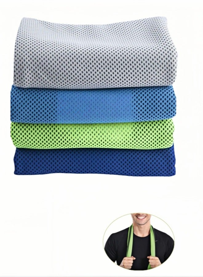 Generic 4 Pack Cooling Towel Workout Towel Ice Towel for Neck Fast Drying Towel Set Microfiber Towel Soft Breathable Chilly Towel for Sports Gym Yoga Camping Running Fitness(100*30cm) - Image 3