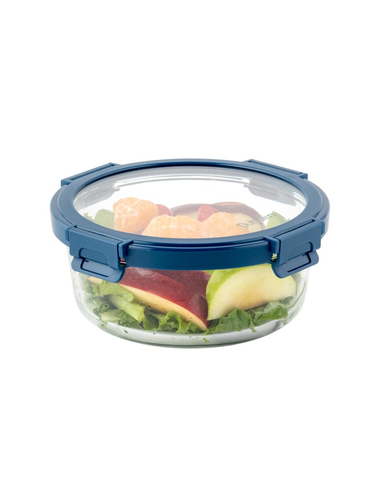 DUBBLIN Keep In Glass Borosilicate Glass Container 970ml - Round, Clear | Oven, Freezer & Microwave Safe Storage Solution (1 Piece) - Image 1