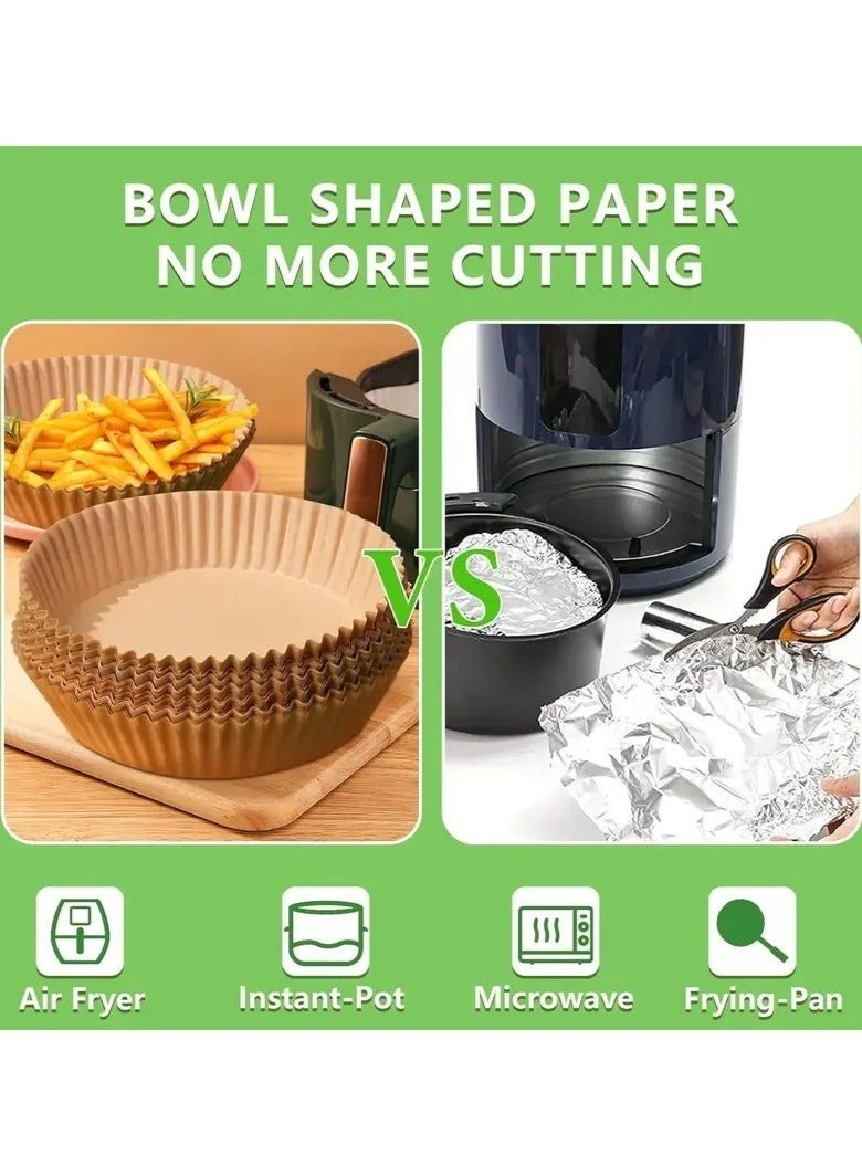 Happy Home Non-Stick Disposable Air Fryer Liners, Heat Resistant Parchment Paper for Baking, Roasting, Steaming, and Microwave, 100 Pack (Round 7.9 Inch, 20cm) - Image 5