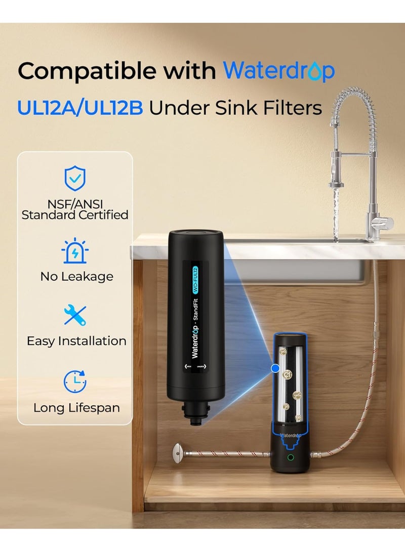 Waterdrop 10UA PRO Under Sink Water Filter, No Drill Required, Time Reminder, Easy Installation, Reduces Lead, Chlorine, Bad Taste & Odor, NSF/ANSI 42 Certified, 11000 Gallons, Does not Lower TDS - Image 2