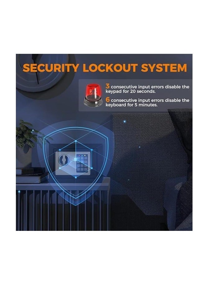 بونكا خزنة أمان وقفل مع لوحة مفاتيح إلكترونية لون اسود من بونكا - Image 4