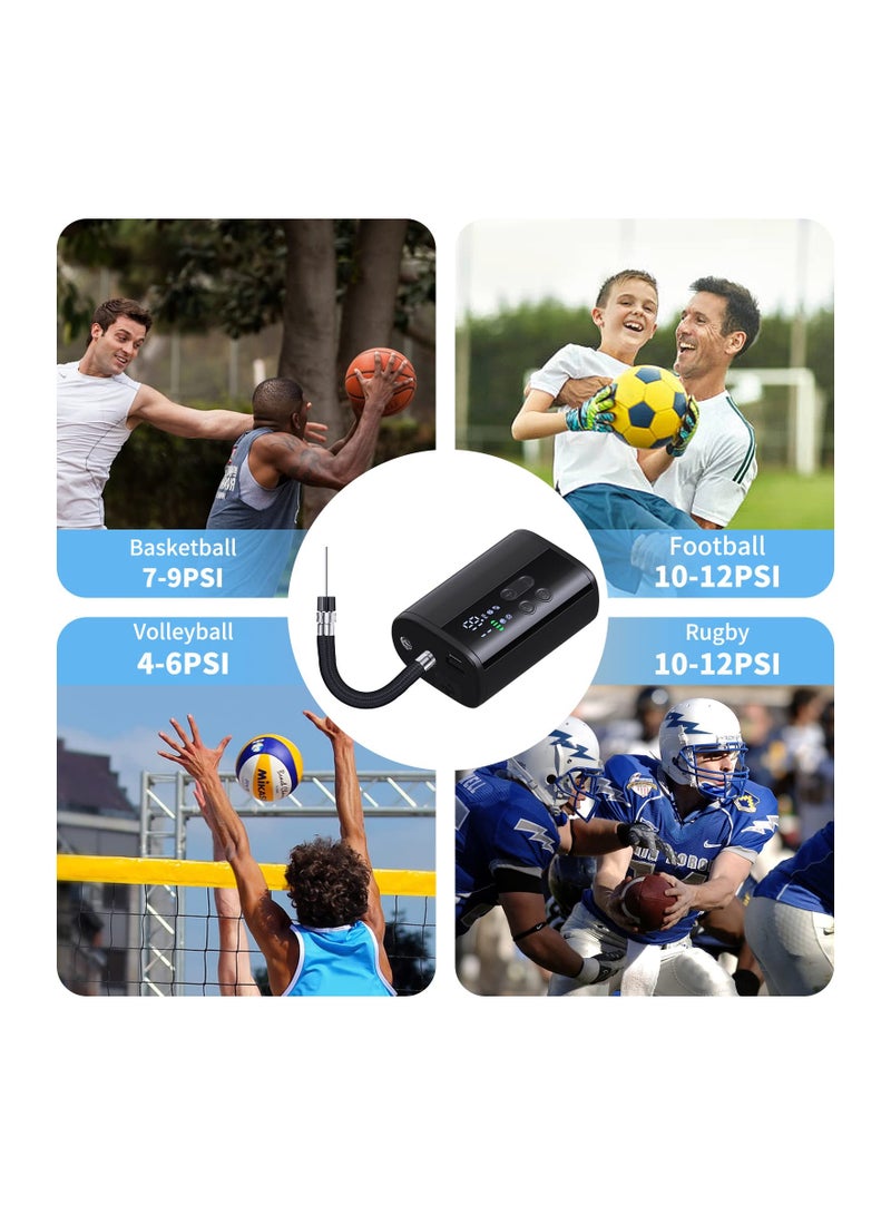 SYOSI Portable Sports Electric Ball Pump, Electric Pump with Precise Pressure Gauge and Emergency Power Bank, 2 Pins and 1 Nozzle, 4 Preset Modes for Basketball, Soccer, Volleyball and Football - Image 5