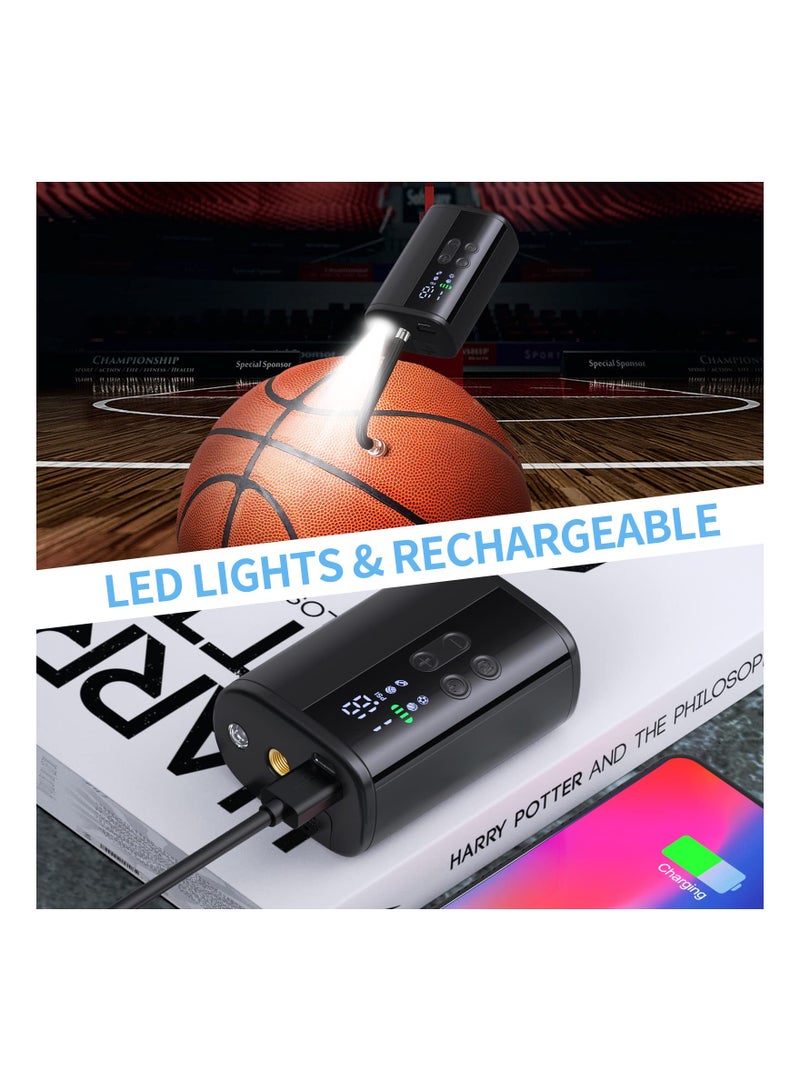 SYOSI Portable Sports Electric Ball Pump, Electric Pump with Precise Pressure Gauge and Emergency Power Bank, 2 Pins and 1 Nozzle, 4 Preset Modes for Basketball, Soccer, Volleyball and Football - Image 2