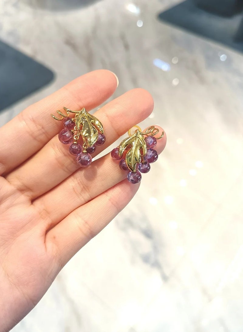 HEFANG Grapes Earrings-Grape Purple - Image 5