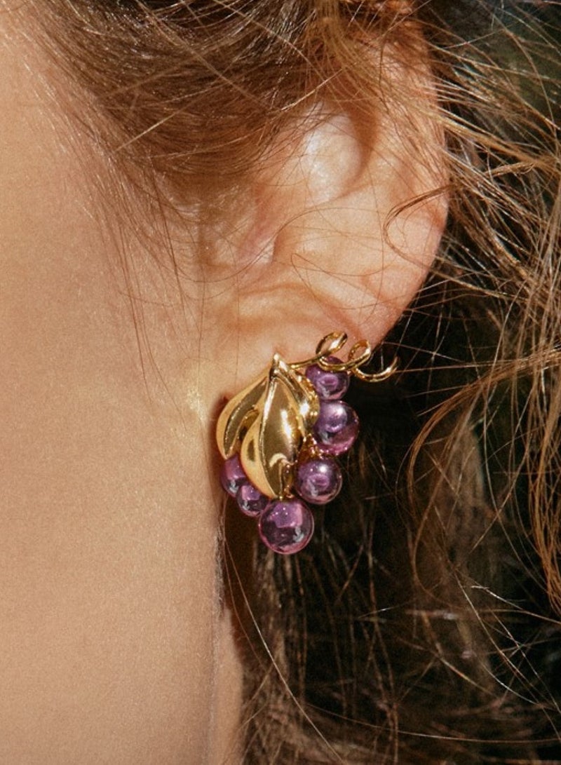 HEFANG Grapes Earrings-Grape Purple - Image 2
