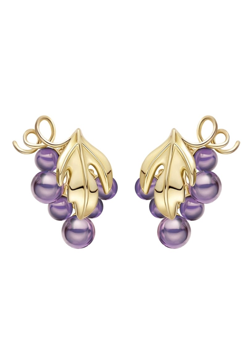 HEFANG Grapes Earrings-Grape Purple - Image 1