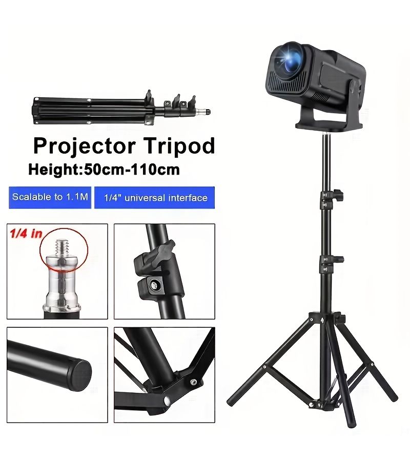 Adjustable Projector Tripod Stand 110cm Carbon Steel Ground Mount - Image 4