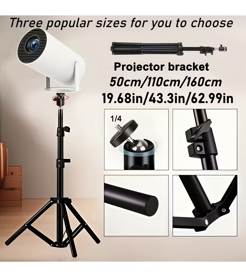 Adjustable Projector Tripod Stand 110cm Carbon Steel Ground Mount - Image 5