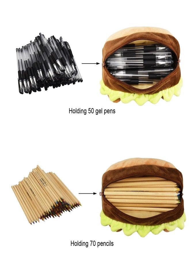 enyuwlcm Plush Animal Stationery Cartoon Cute Dog Pencil Case for Women and Cosmetic Bag for Purse 1 Pack Brown - Image 4