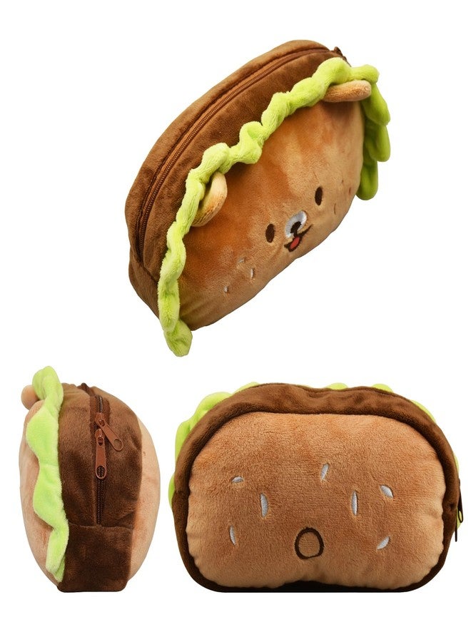 enyuwlcm Plush Animal Stationery Cartoon Cute Dog Pencil Case for Women and Cosmetic Bag for Purse 1 Pack Brown - Image 3