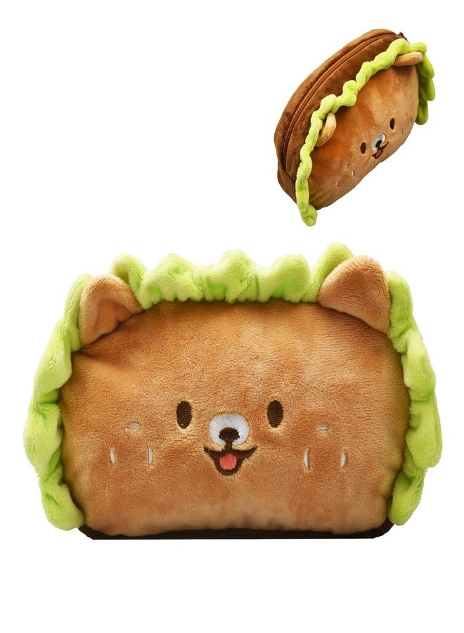 enyuwlcm Plush Animal Stationery Cartoon Cute Dog Pencil Case for Women and Cosmetic Bag for Purse 1 Pack Brown - Image 1