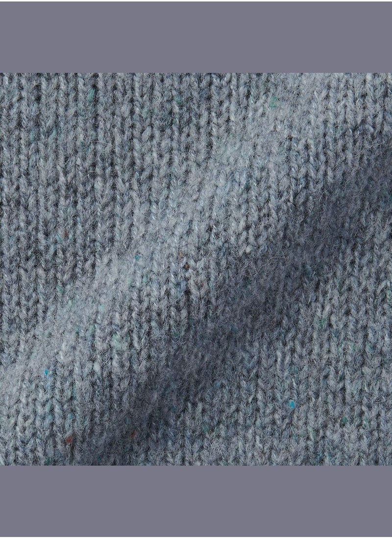 MUJI - Wool Yak Blend Nep Yarn V Neck Sweater - Image 1