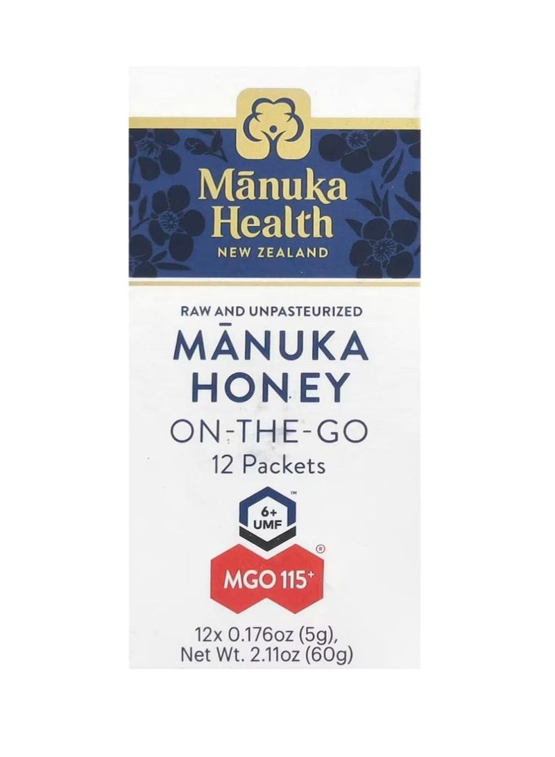 Manuka health Manuka Honey On-The-Go UMF 6+ MGO 115+ 12 Packets 0.176 oz (5 g) Each - Image 1