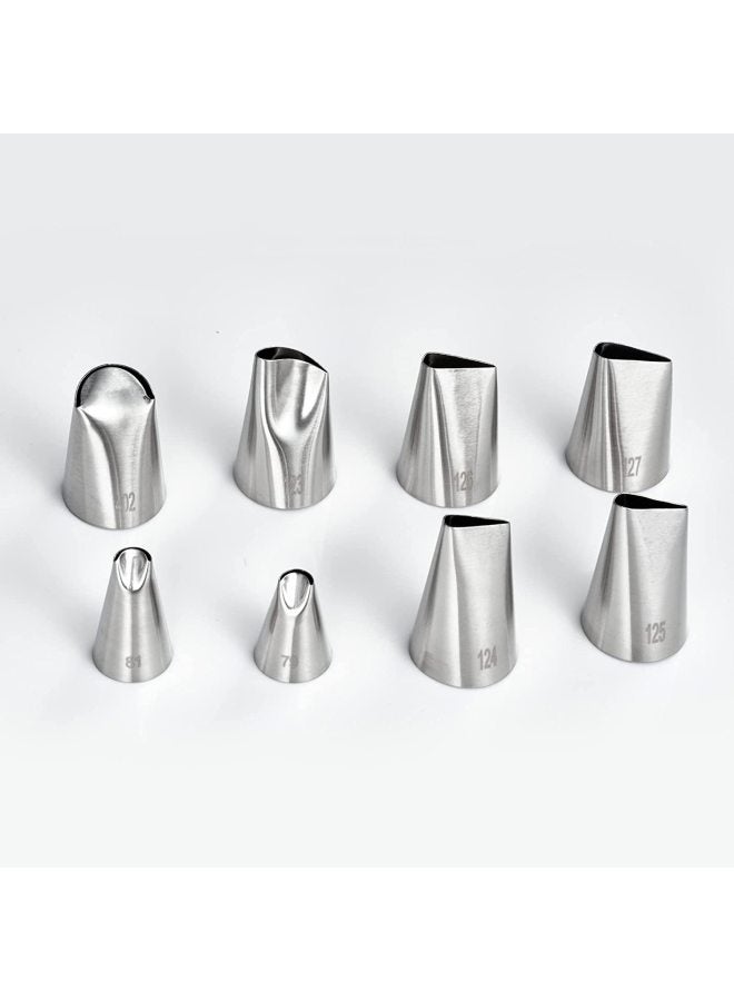 Stainless Steel 304 Rose Piping Spout Bean Paste Petals Skirt Squeeze Nozzle Cream Nozzle Piping Bag Set-Specifications:79  81 402 123 124 125 126  127 - Image 1