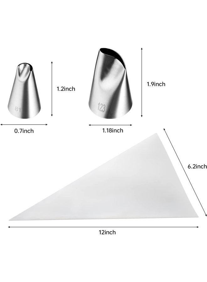 Stainless Steel 304 Rose Piping Spout Bean Paste Petals Skirt Squeeze Nozzle Cream Nozzle Piping Bag Set-Specifications:79  81 402 123 124 125 126  127 - Image 4