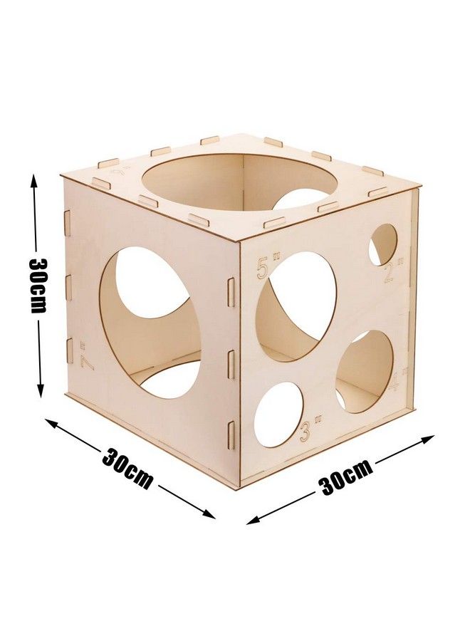Fireboomoon 9 Holes Collapsible Wood Balloon Sizer Cube Box From 2" To 10"Balloon Measurement Tool For Birthdayweddingpartyballoon Decorationsballoon Archesballoon Columns (12" X 12" X 12") - Image 3