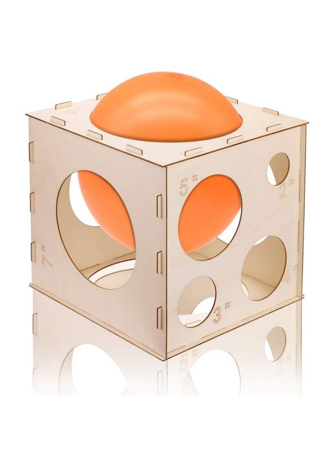 Fireboomoon 9 Holes Collapsible Wood Balloon Sizer Cube Box From 2" To 10"Balloon Measurement Tool For Birthdayweddingpartyballoon Decorationsballoon Archesballoon Columns (12" X 12" X 12") - Image 1