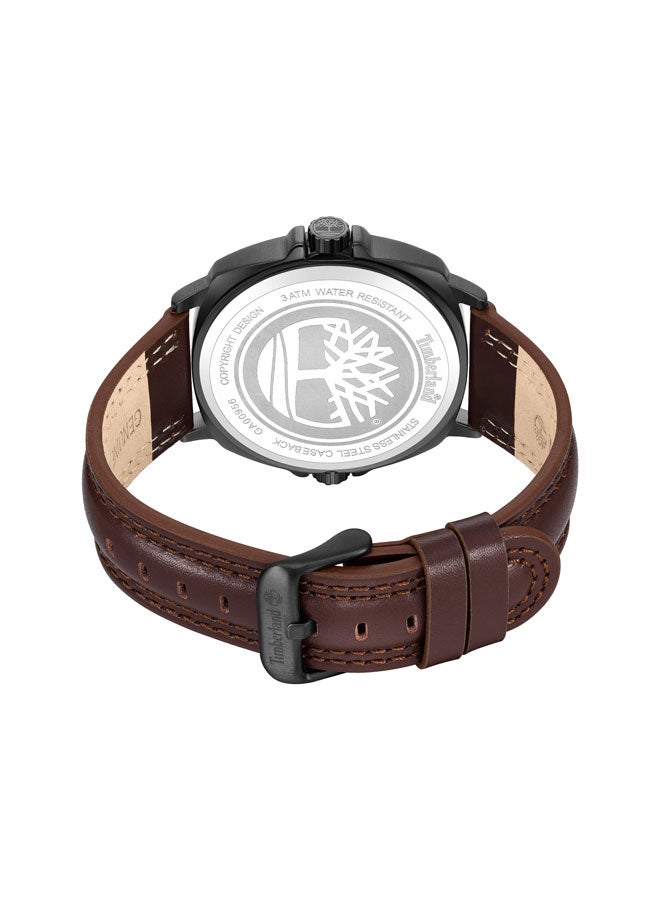 Timberland Men Williston Black Dial Leather Strap Analog Watch for Men, 48mm - Image 3