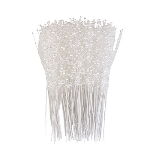 ULTNICE 100Pcs Ultnice White Pearl Beads String 22In Durable Abs Plastic Wedding Decorations DIY Bridal Bouquet Accessories Elegant Floral Picks - Image 1