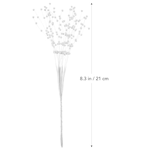 ULTNICE 100Pcs Ultnice White Pearl Beads String 22In Durable Abs Plastic Wedding Decorations DIY Bridal Bouquet Accessories Elegant Floral Picks - Image 5
