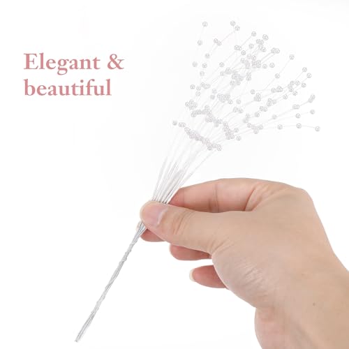 ULTNICE 100Pcs Ultnice White Pearl Beads String 22In Durable Abs Plastic Wedding Decorations DIY Bridal Bouquet Accessories Elegant Floral Picks - Image 4