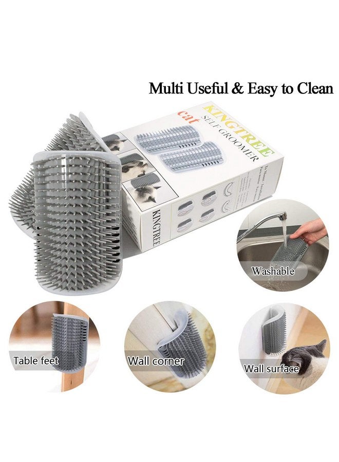 Kingtree Cat Self Groomer Wall Corner Brush with Catnip, 2 Pack Softer Cat Corner Scratcher Self Grooming Massage Combs for Long Short Fur Cats Kitten - Image 3