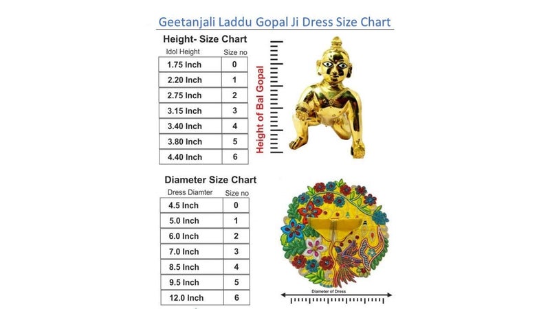 Geetanjali OneStoreIndia Handmade Laddu Gopal jiKrishna ji Designer Dress with Artificial Flower ADAmerican Diamond Pearl StoneLG 26 - Image 3