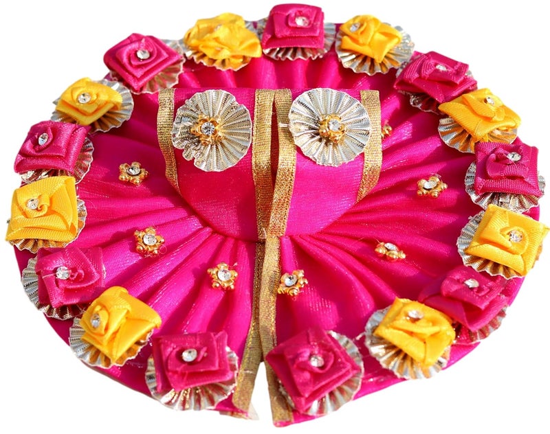 Geetanjali OneStoreIndia Handmade Laddu Gopal jiKrishna ji Designer Dress with Artificial Flower ADAmerican Diamond Pearl StoneLG 26 - Image 2