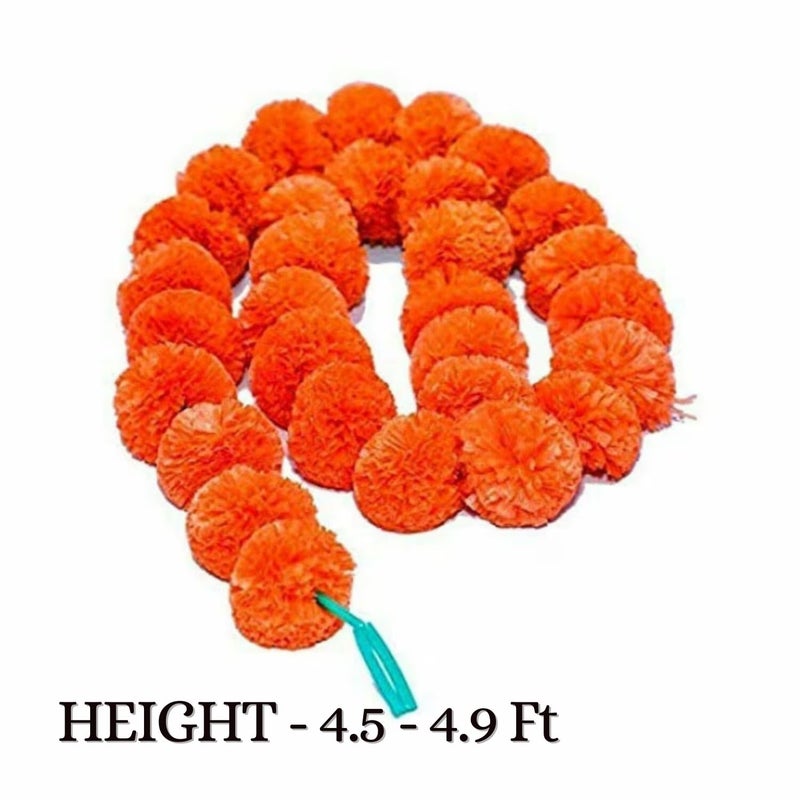 DRYPHON Artificial Flowers for Decoration, Marigold Garlands Decoration, Diwali Decoration Items for Home Decor, Pooja Room Decorations, Ganpati Decoration Combo (Orange, Pack of 20) - Image 2