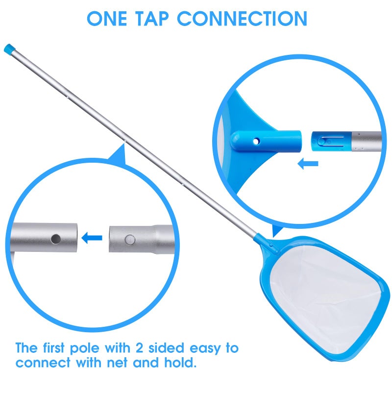 TidyMister Hot Tub Skimmer Spa Net with 5ft Aluminum Pole Ultra Fine Mesh Net Handy Leaf Skimmer for Small Above Ground Pools Pick Up Fine Debris Lightweight Net - Image 4