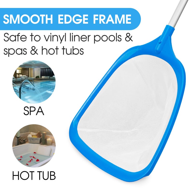 TidyMister Hot Tub Skimmer Spa Net with 5ft Aluminum Pole Ultra Fine Mesh Net Handy Leaf Skimmer for Small Above Ground Pools Pick Up Fine Debris Lightweight Net - Image 3