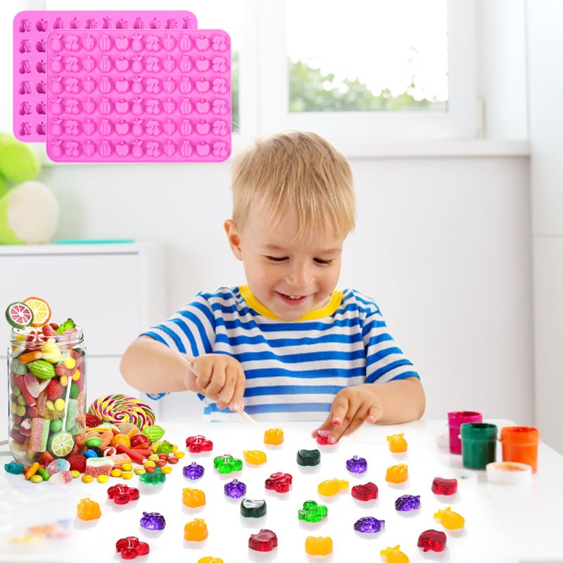 Mity rain 5pcs Fruit Snack Molds Silicone Bpa Free, Gummy Candy Molds Chocolate Molds With 5pcs Dropper For Kids, Including Mini Pineapple, Banana, Cherry, Apple, Grape Shape - Image 5