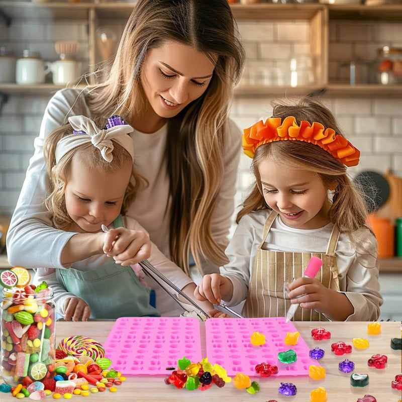 Mity rain 5pcs Fruit Snack Molds Silicone Bpa Free, Gummy Candy Molds Chocolate Molds With 5pcs Dropper For Kids, Including Mini Pineapple, Banana, Cherry, Apple, Grape Shape - Image 4