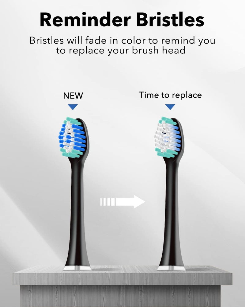 MySmile UC605 Electric Toothbrush for Adults, Rechargeable Sonic Electronic Toothbrush with 6 Brush Heads and Travel Case, 2 Mins 5 Modes Smart Timer, 48000VPM (Black) - Image 4