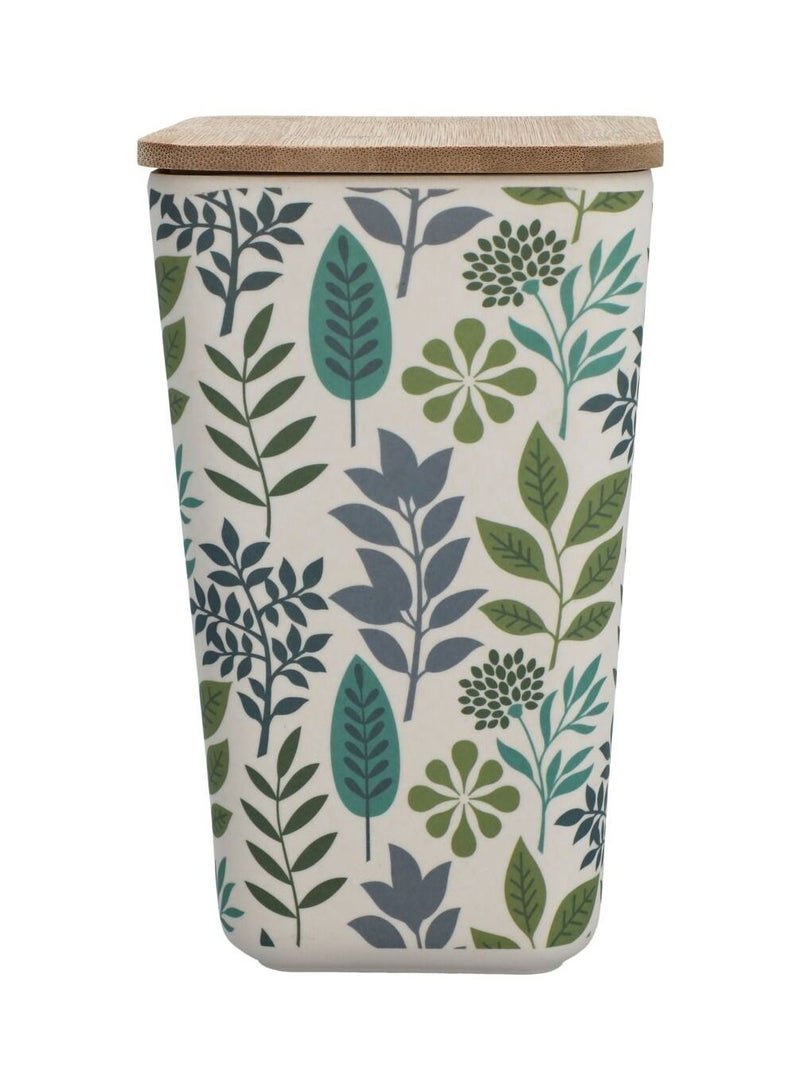 Felli Bamboo Fiber Canister With Lid Multicolor 1.2 Liter