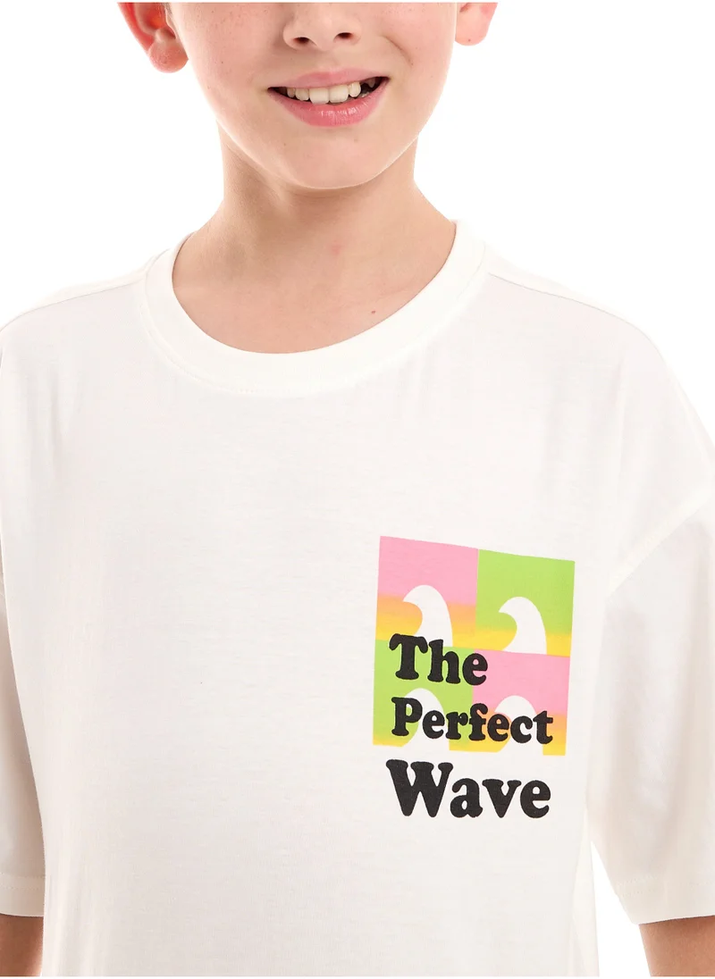 victor and jane Boys "Oversized" Graphic Print T-shirt (6-12Y) - Offwhite