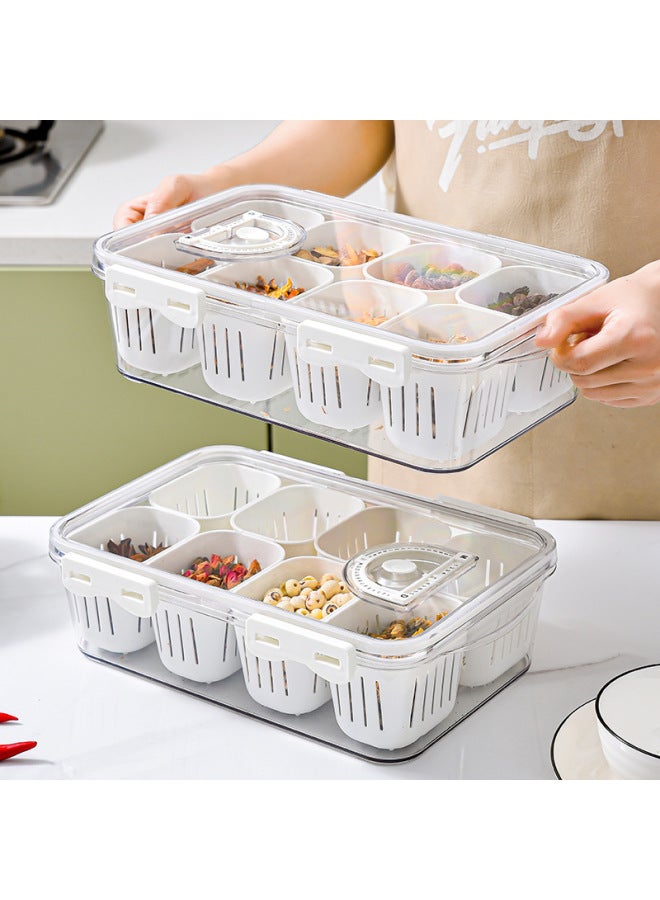 THUNDER Divided Storage Box Plastic Transparent Nordic Kitchen Seasoning Box Multifunctional Refrigerator Drain Storage Box - Image 3