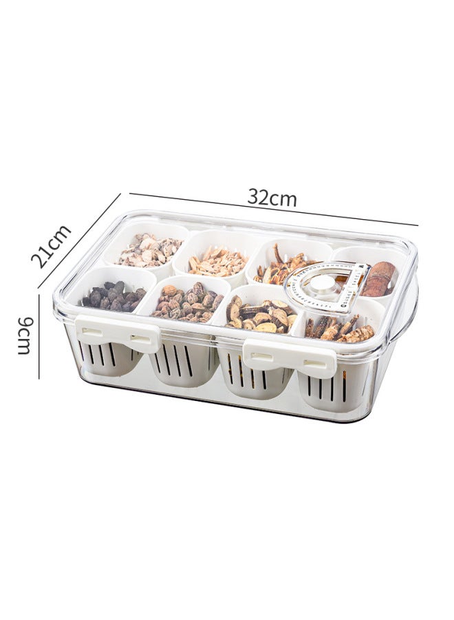 THUNDER Divided Storage Box Plastic Transparent Nordic Kitchen Seasoning Box Multifunctional Refrigerator Drain Storage Box - Image 1