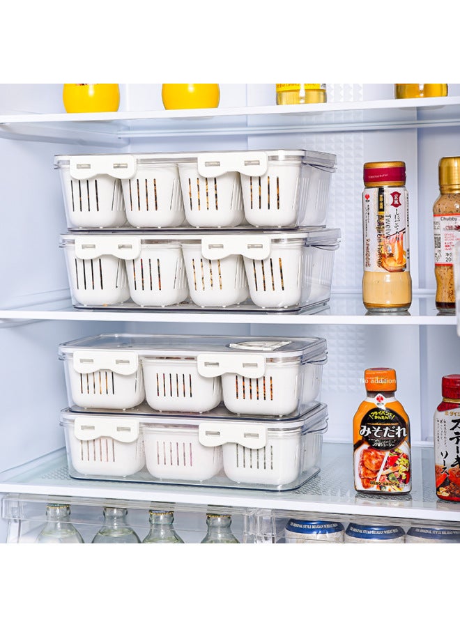 THUNDER Divided Storage Box Plastic Transparent Nordic Kitchen Seasoning Box Multifunctional Refrigerator Drain Storage Box - Image 4