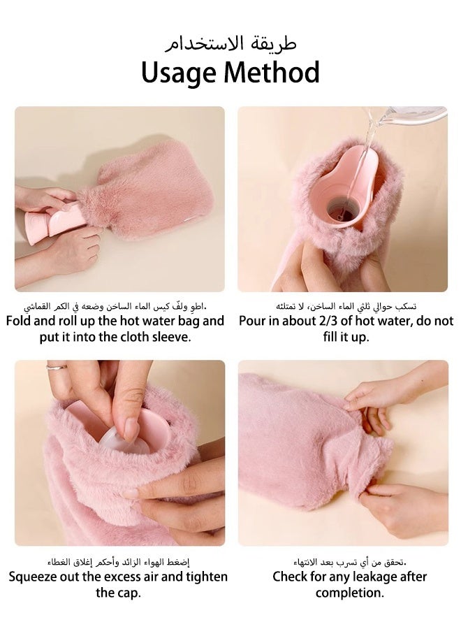 أس تس إل زجاجة ماء ساخنة سعة مع غطاء ناعم، مانعة للتسرب، وحقيبة ماء ساخنة طويلة من البلوش الدافئة، قابلة لإعادة الاستخدام، مناسبة للنساء والفتيات، حقيبة ماء ساخنة محمولة للاستخدام في المكتب والمنزل - Image 2