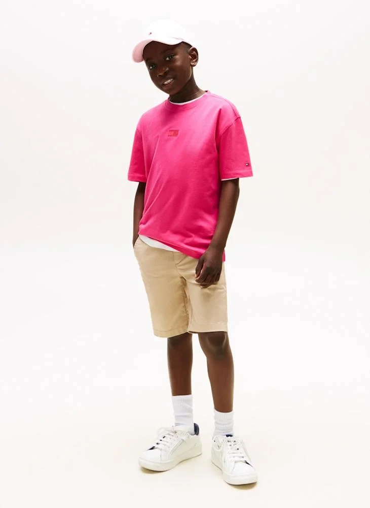 TOMMY HILFIGER Kids Embroidered Crew Neck T-Shirt